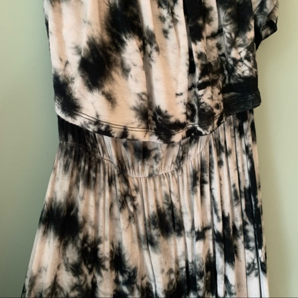 Love Culture Black and White Tye Dye Strapless Maxi Dress. Size small. - Picture 4 of 5